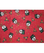 FABRIC Concord Small Snowman Heads on Red 1 Yard+ to Quilt Craft Sew $3.75 - £2.97 GBP