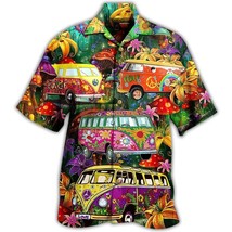 Hawaiian shirt for men VW Bus Typ2 T2 Bulli Hippie psychedelic acid - £23.18 GBP