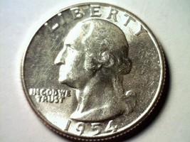 1954 WASHINGTON QUARTER NICE UNCIRCULATED NICE UNC. NICE ORIGINAL COIN B... - $14.50