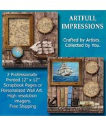 Nautical -Antique Nautical Theme &amp; Ship Personalized Wall Art or Scrapbo... - $34.30 CAD