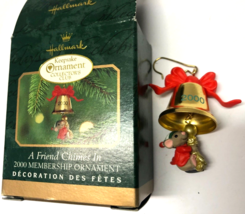 Hallmark Mini 2000 Collector's Club A Friend Chimes In Christmas Ornament Nib - £3.91 GBP