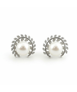 Leaf Pearl Earrings - $50.00