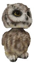 Adorable Chibi Brown Great Horned Owl Standing Bobblehead Figurine Bird Decor - £18.18 GBP