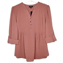 NWT Cocomo Plus Size Pink Blush Pintuck 3/4 Sleeve Blouse Top - £27.88 GBP