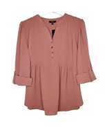 NWT Cocomo Plus Size 1X 2X 3X Pink Blush Pintuck 3/4 Sleeve Top - £27.52 GBP