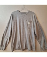 Eddie Bauer Workwear Shirt Mens L Gray Heathered Pocket Long Sleeve Crew... - $19.45 CAD