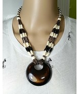 African Tribal multi-colored Bone Big Small Beaded Necklace. Motherland ... - $81.49 CAD