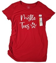 Maternity Shirt Medium L (12-14)  Red Mistle Toes Christmas - £8.53 GBP