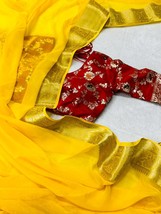Pure Chiffon Jacquard Saree , contrast blouse, Gift for her, silk saree, festiva - £65.90 GBP