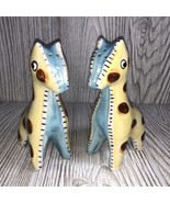 Vintage Napco Giraffe Salt And Pepper Shakers Quilted Patchwork Nice Used - €12,06 EUR