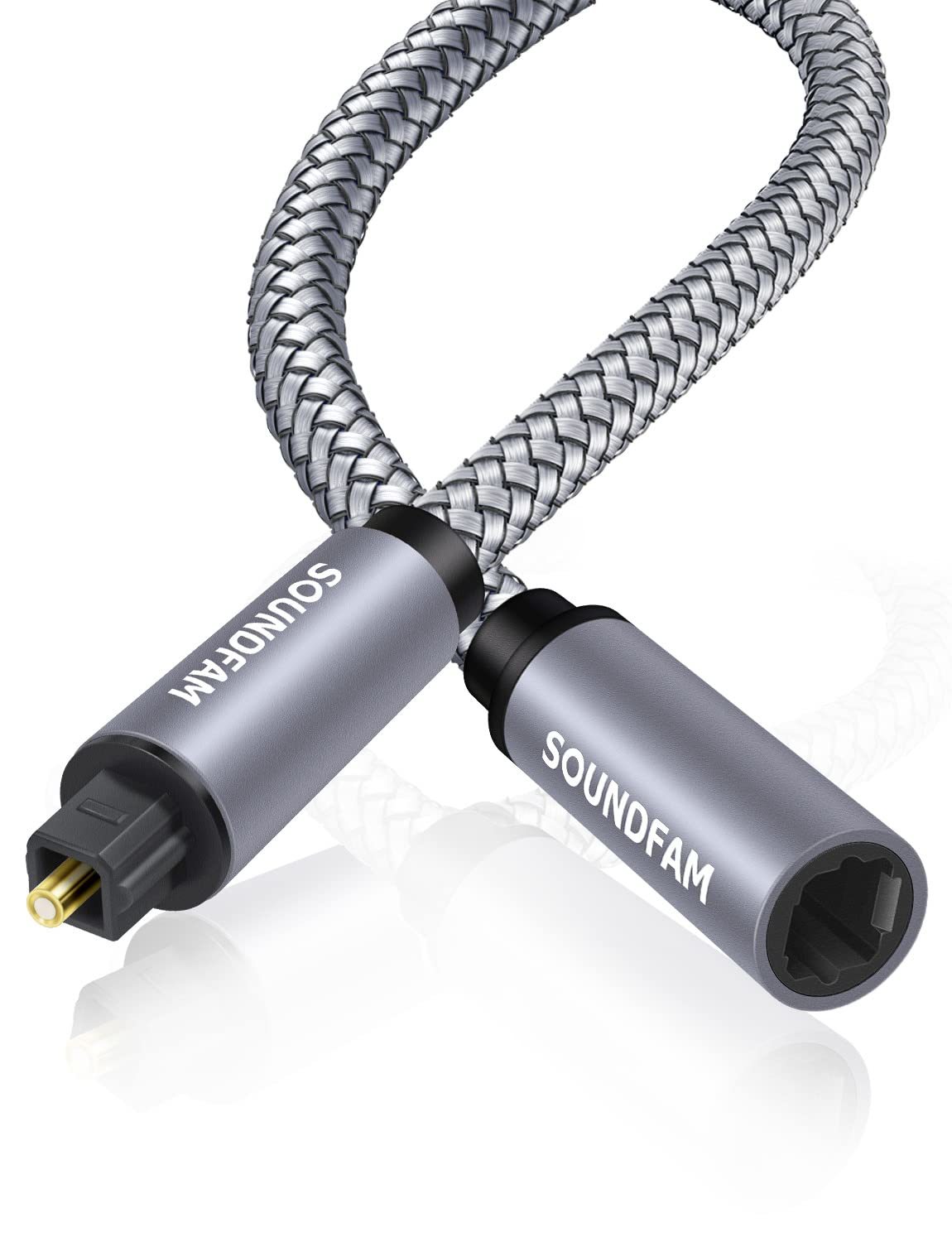 Optical Extension Cable 10Ft/3M, Toslink Optical Cable Male To Female, Grey - $41.99