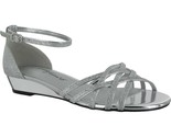 Easy Street Women Ankle Strap Wedge Sandals Tarrah Size US 6.5N Silver G... - £26.11 GBP