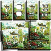 Claude Monet Artist&#39;s Garden Flowers Painting Lightswitch Outlet Art Wall Plates - £9.58 GBP+