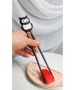 Japanese Chocolate Owl Bird Reusable Training Chopsticks Set With Silico... - $210.77 MXN
