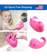 Pink Baby Bath Spout Cover Faucet Protector Bathroom Bathtub Silicone Co... - £18.79 GBP