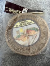 Vintage Bamboo Wicker Basket Paper Plate Holders Set of 4 NEW in Package... - $8.90