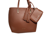 Joy &amp; Iman Brown Leather Tote Bag w/ Removable Insert/Organizer &amp; Coin P... - $21.34