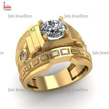 14 Kt, 18 Kt Solid Yellow Gold CZ Men&#39;S Engagement Ring Size 8 9 10 11 12 13 14 - £1,953.45 GBP+