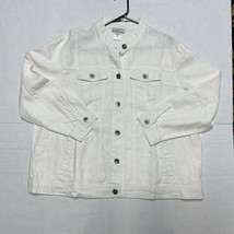 Way Wonderful &amp; Young Women’s Linen Jacket Ivory 1X - $37.31