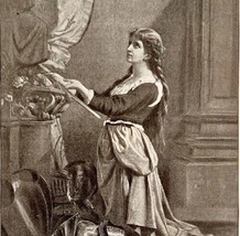 Joan Of Arc Victorian Print 1901 Woman History Ephemera Antique DWP4C - $19.99