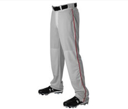 Alleson 605WLB Adult S Gray W Scarlet Braid Sideseams Baseball Pants-NEW... - £20.47 GBP