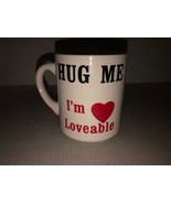 Vintage &quot;Hug Me I&#39;m Loveable&quot; Coffee Mug-1980 Houze - £6.82 GBP