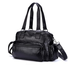 Large 100% Genuine Leather Travel Bag Men Cowhide Leather Handbags Male Large Tr - £206.81 GBP