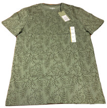 Goodfellow Sage Fling Plant Pattern Short Sleeve T-Shirt Size Small - $5.78