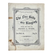 Antique 1877 Sheet Music The Fire Bells Are Ringing by Henry C Work Will... - $23.38