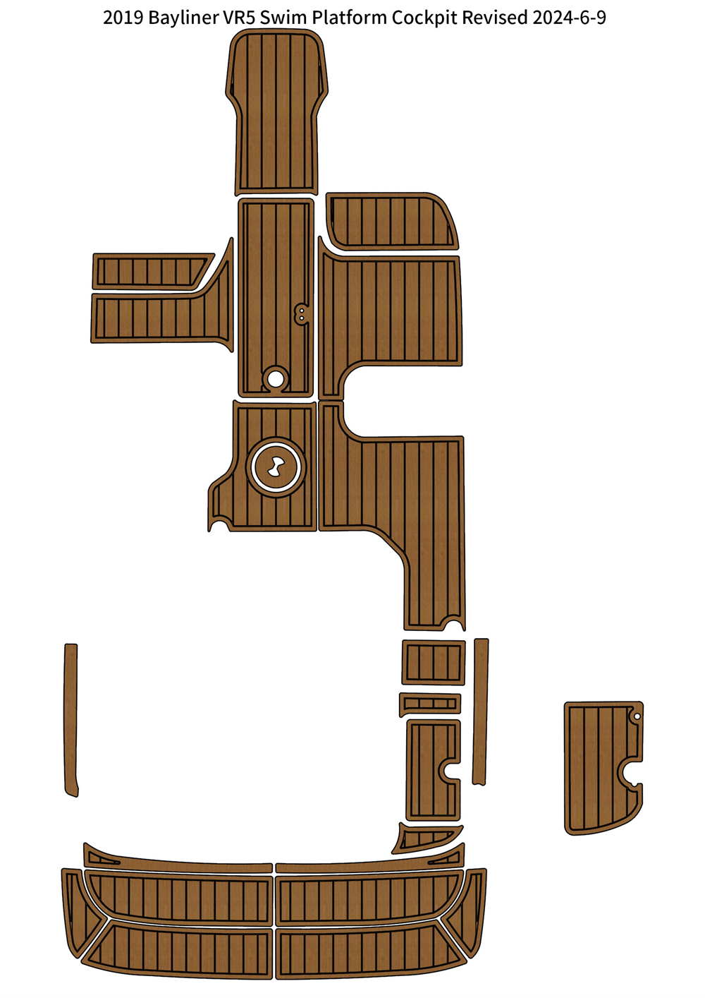 2019 Bayliner VR5 Swim Platform Cockpit Floor Boat EVA Foam Faux Teak De... - $799.00