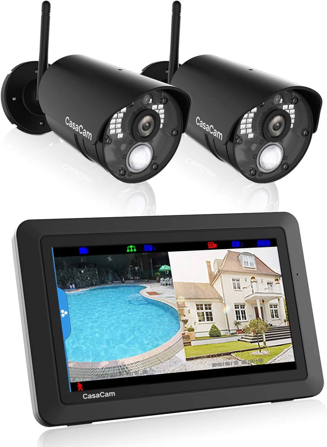 Primary image for Casacam Vs802 Wireless Security Camera System With 720P Camera, 7" Touchscreen