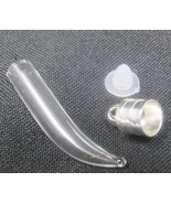 Tusk Italian Horn Clear Glass Vial 1" Bottle Charm Cremation Ashes Pendant Rice - $8.90
