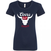Coors Banquet Rodeo Logo Navy Colorway Women&#39;s T-Shirt Blue - £15.63 GBP
