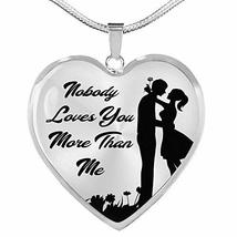 Express Your Love Gifts Nobody Loves You More Than Me Necklace Stainless Steel o - £35.57 GBP