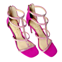 Jessica Simpson Oliana Bright Pink Caged Dress Sandals Womens 7.5 Barbie Core - £59.66 GBP