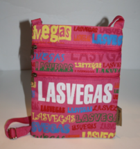 Pink Las Vegas Travel Crossbody Bag 10&quot;x7 Purse 2 Zippers Bovano USA Mul... - $14.97