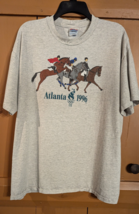 Vintage Atlanta 1996 Olympics Equestrian Horse T Shirt Sz L Haynes Single Stitch - £21.68 GBP