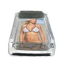 French Pin Up Girls D7 Glass Square Ashtray 4&quot; x 3&quot; Smoking Cigarettes - £38.88 GBP