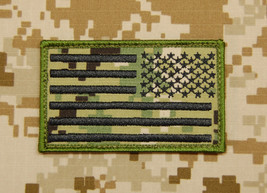Reverse Embroidered US Flag Uniform Patch AOR2 Hook NWU Type III Hook Backing - £6.91 GBP