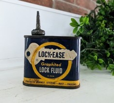 Vintage LOCK-EASE Graphited Lock Fluid 3.4 oz Oiler Tin - $4.99