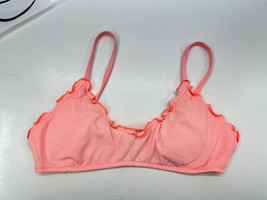 Womens Aerie Scoop Style Pink/Coral Bikini Swim Top Size Small - $6.76