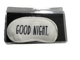 RAE DUNN White Sleep Mask GOOD NIGHT 100% Cotton  New - $9.89