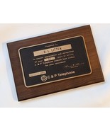 Aug 1984 C &amp; P Cloche Téléphone 37 An Litten Retraite Bronze Plaque Murale - $188.18 CAD