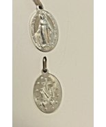 Our Lady of the Miraculous Silver tone .50&quot; Medal, New from Italy #MD-062 - $36.53 MXN