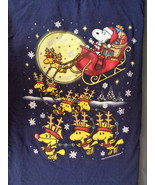 Vintage Peanuts Santa Snoopy Cotton T Shirt Adult M 38&quot; Chest Delta Pro ... - £11.79 GBP
