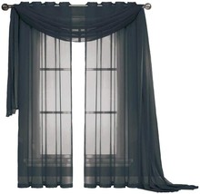3 Piece Sheer Panel (2 Pieces 58&quot; X 84&quot;) And Scarf Window (1 Pieces 37&quot; ... - $44.99