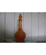 vintage  art glass Carnival Bottle  glass orange - £31.46 GBP