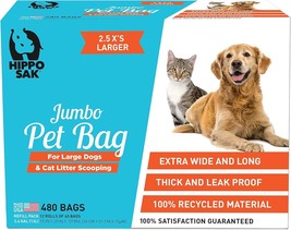Extra Large Pet Poop Bags for Large Dogs and Cat Litter 480 Count - $49.52
