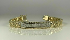 4Ct Round Cut Lab-Created Diamond Nugget Style Bracelet 14K Yellow Gold Finish - £220.56 GBP
