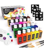 24 Colors Fabric Paint For Clothes Permanent Soft Fabric Paint in Bottle... - $43.02
